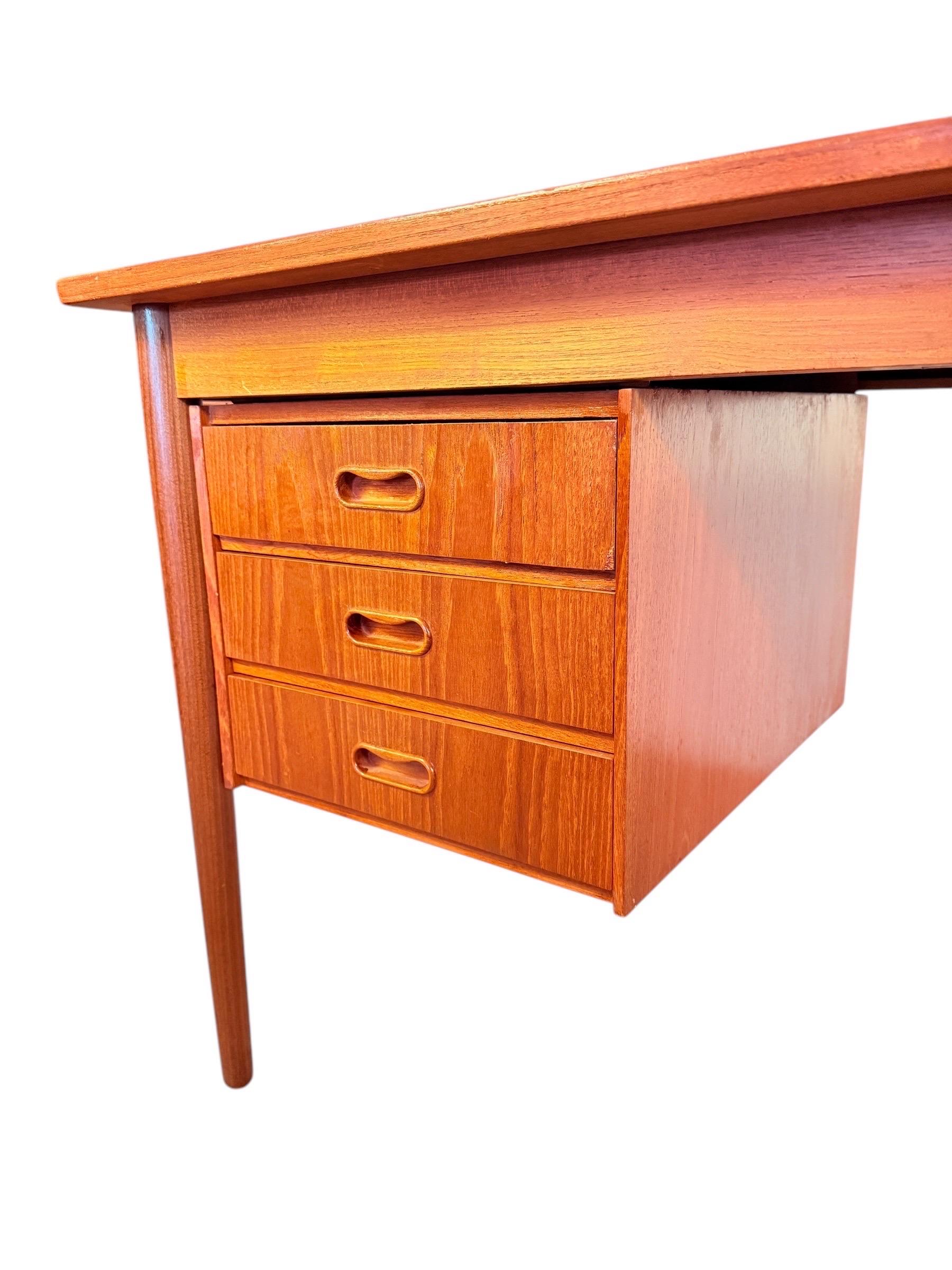 20th Century Danish Teak Writing Desk by Arne Vodder with Sliding Drawers