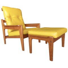 Danish Teakwood Lounge Chair and Ottoman by Arne Wahl Iversen for Komfort