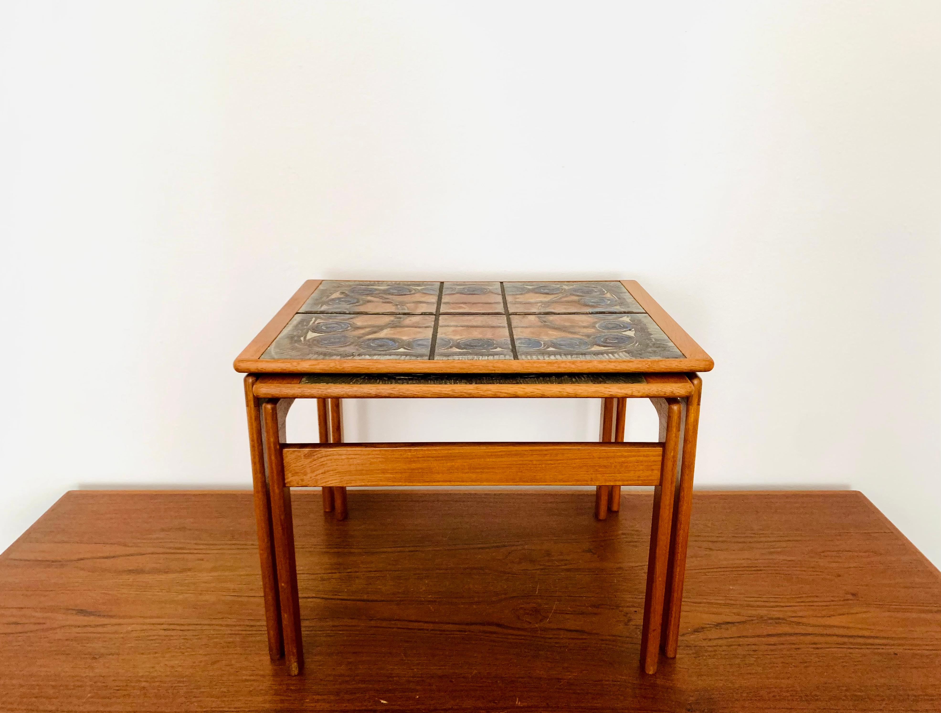 Scandinavian Modern Danish Teakwood Nesting Tables by Ox Art for Trioh For Sale