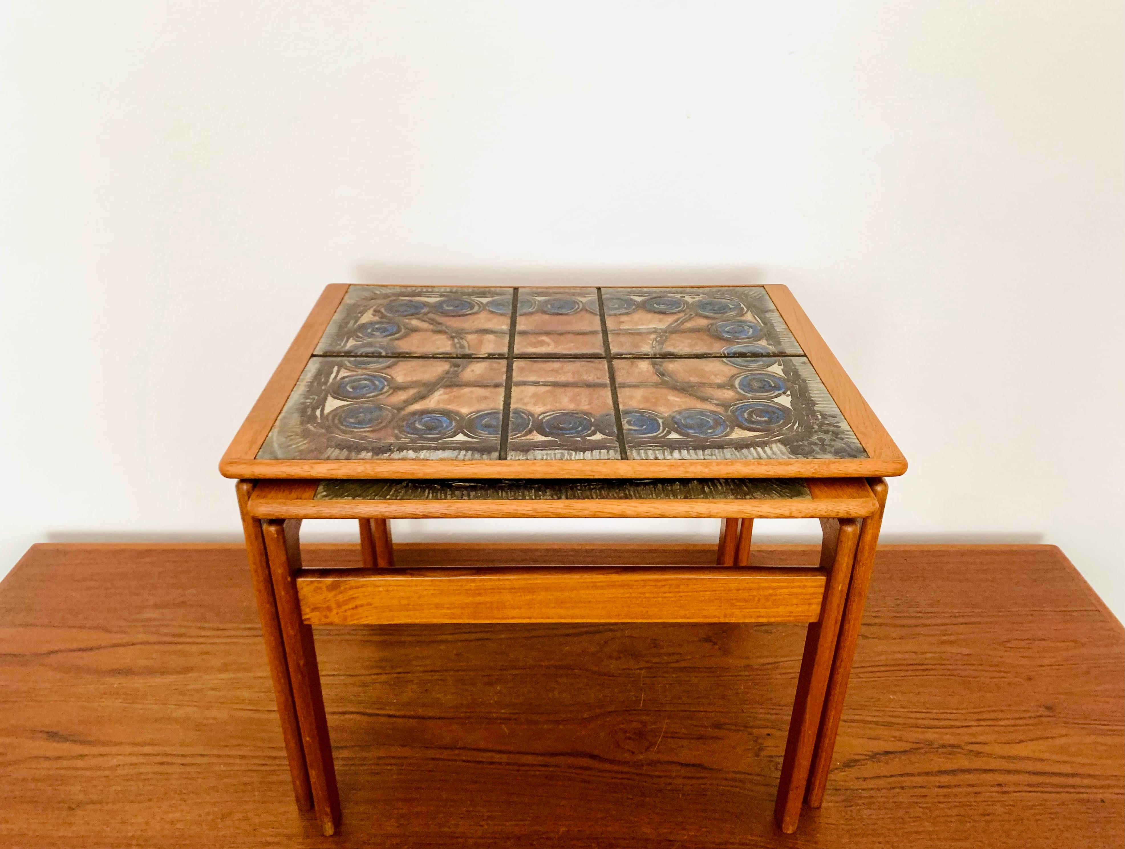 Danish Teakwood Nesting Tables by Ox Art for Trioh In Good Condition For Sale In München, DE