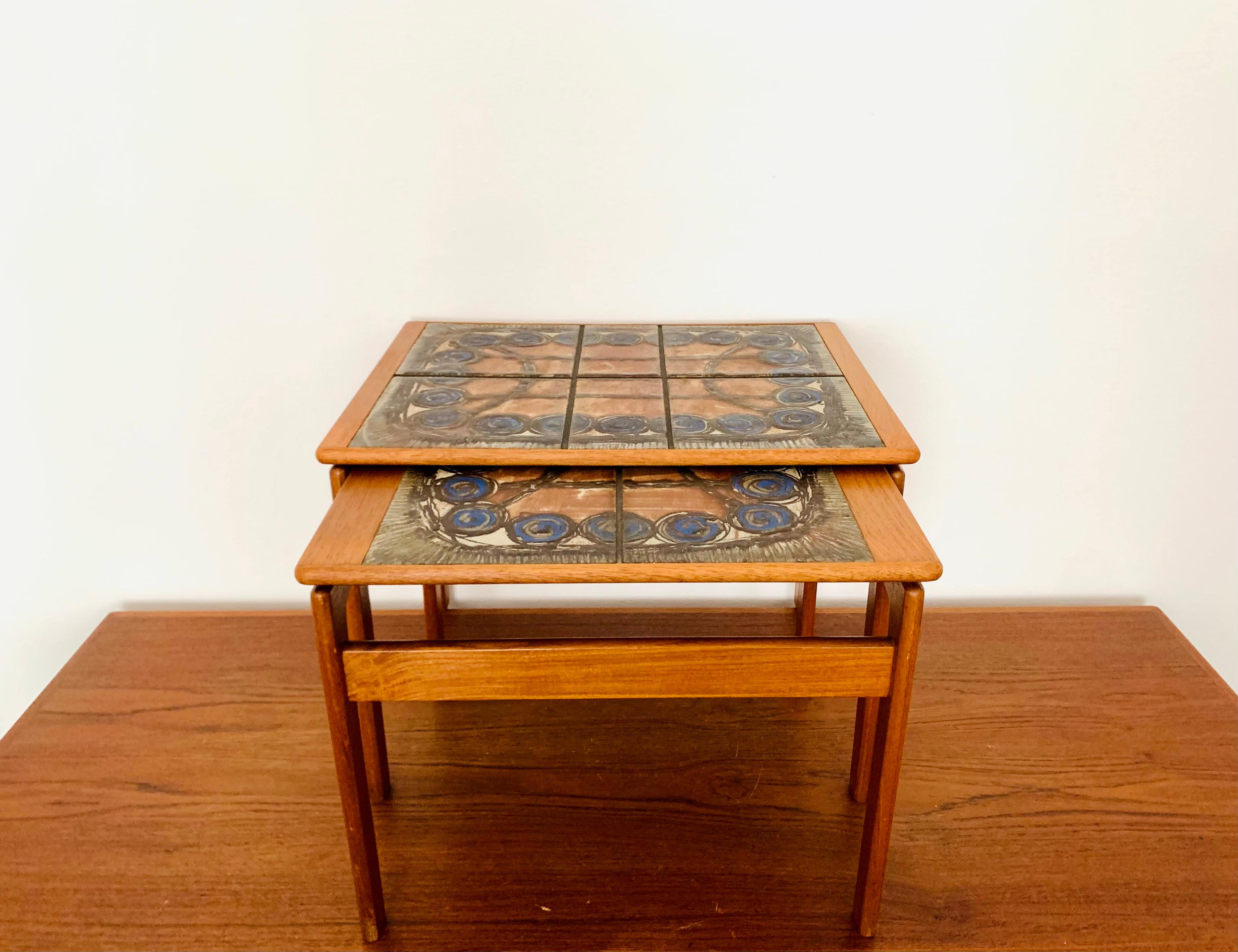 Mid-20th Century Danish Teakwood Nesting Tables by Ox Art for Trioh For Sale