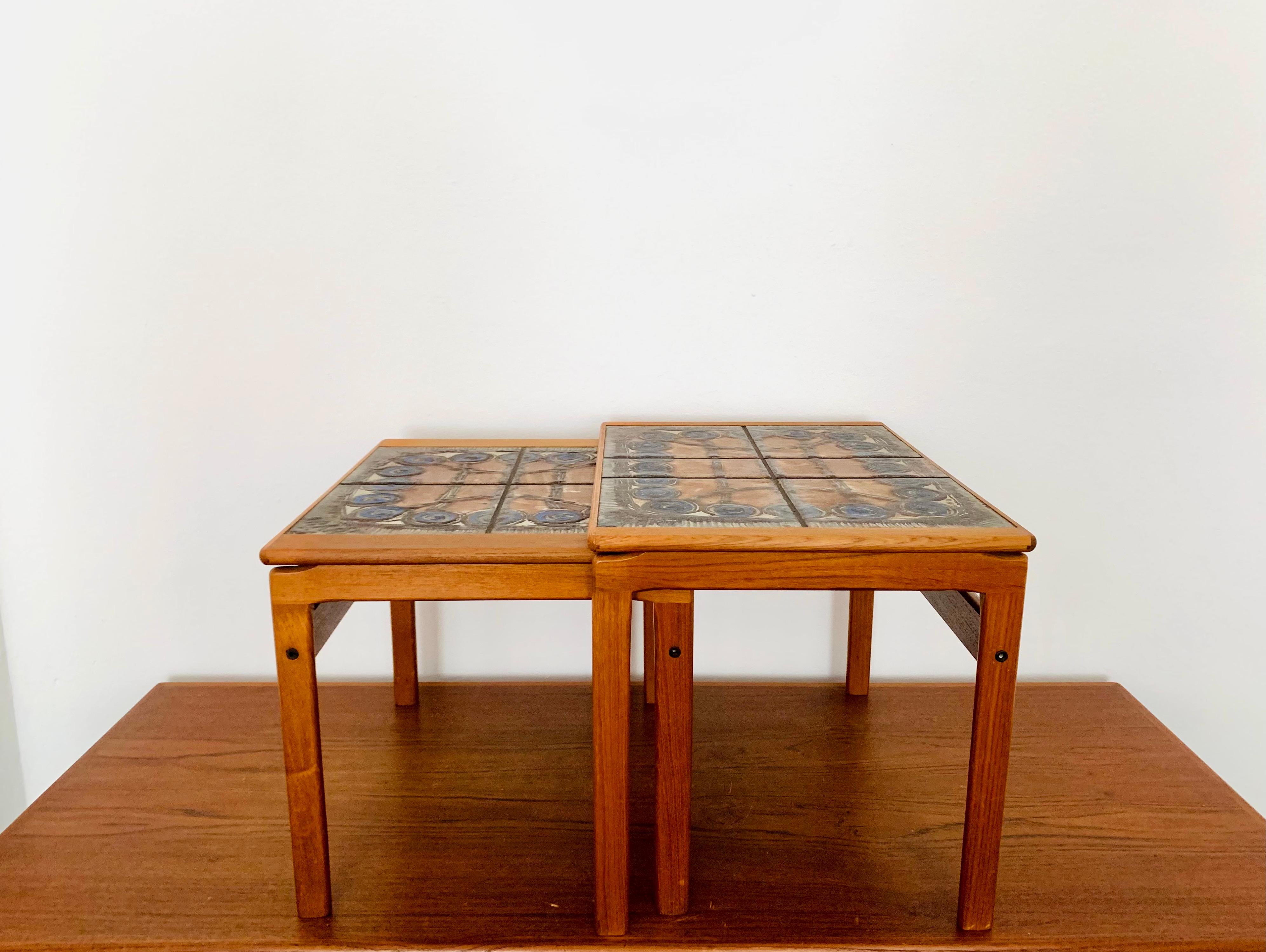 Céramique Tables gigognes danoises en teck par Ox Art pour Trioh en vente