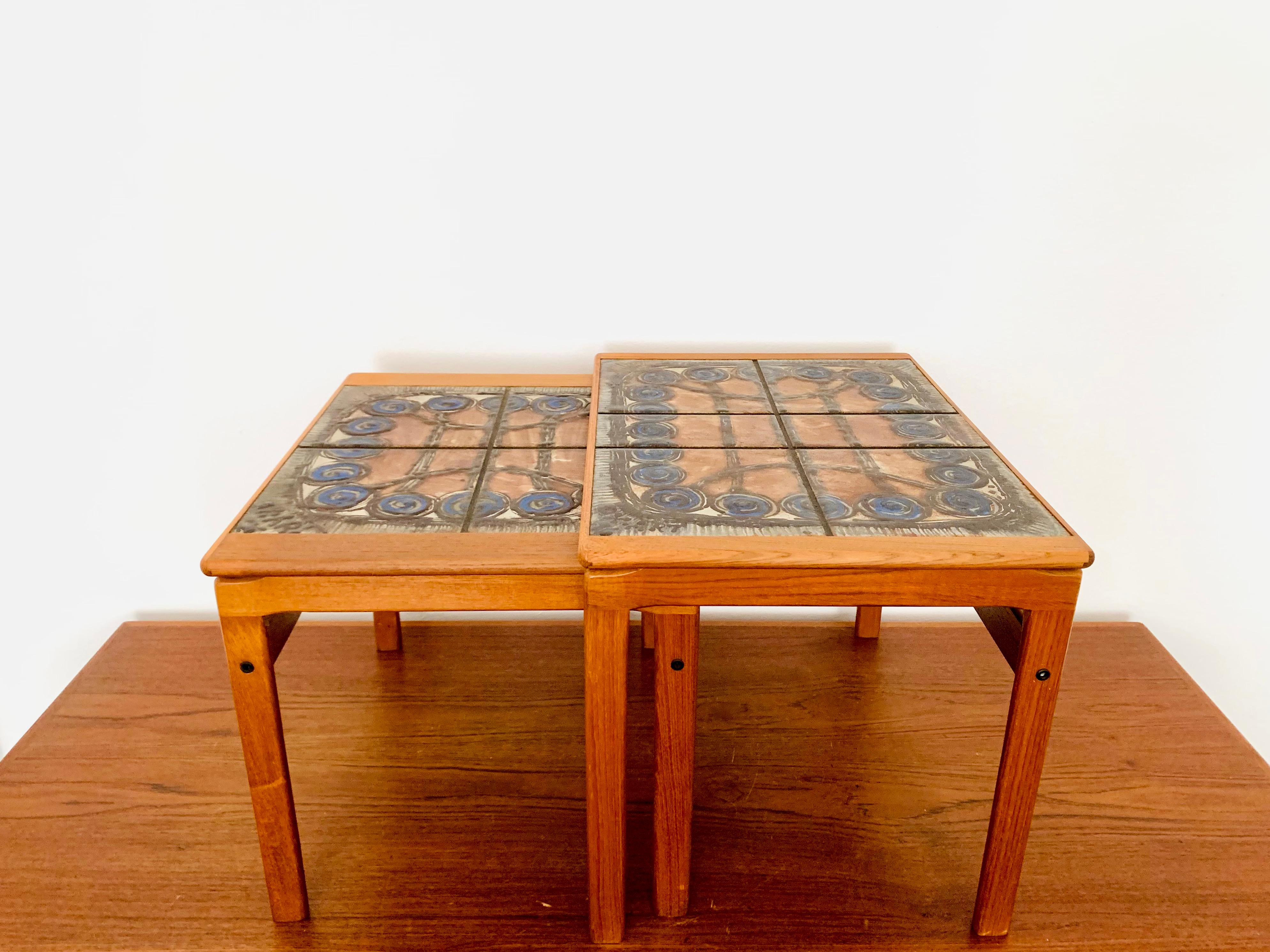 Danish Teakwood Nesting Tables by Ox Art for Trioh For Sale 2
