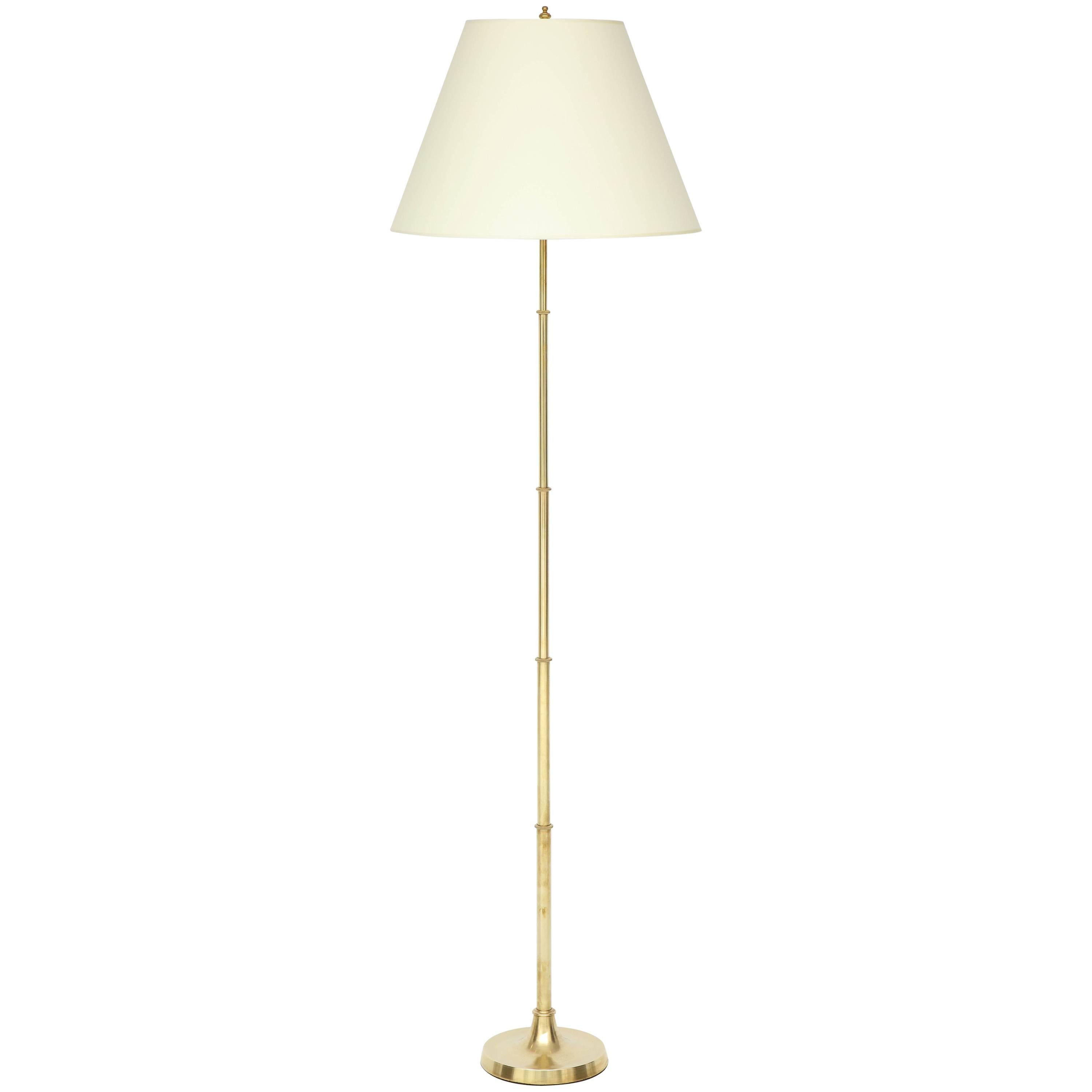 Lampada da tavolo o da terra danese telescopica in ottone, anni '40 circa