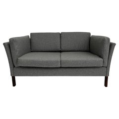 Danish Thams Kvalitet Grey Wool 2 Seater Sofa Mid Century 1960s