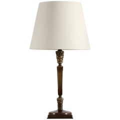 Lampada da tavolo danese Thorvald Bindesbøll in stile Art Nouveau del 1890 in bronzo patinato