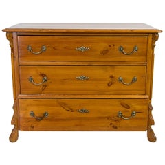Antique Danish Three-Drawer Pine Chest