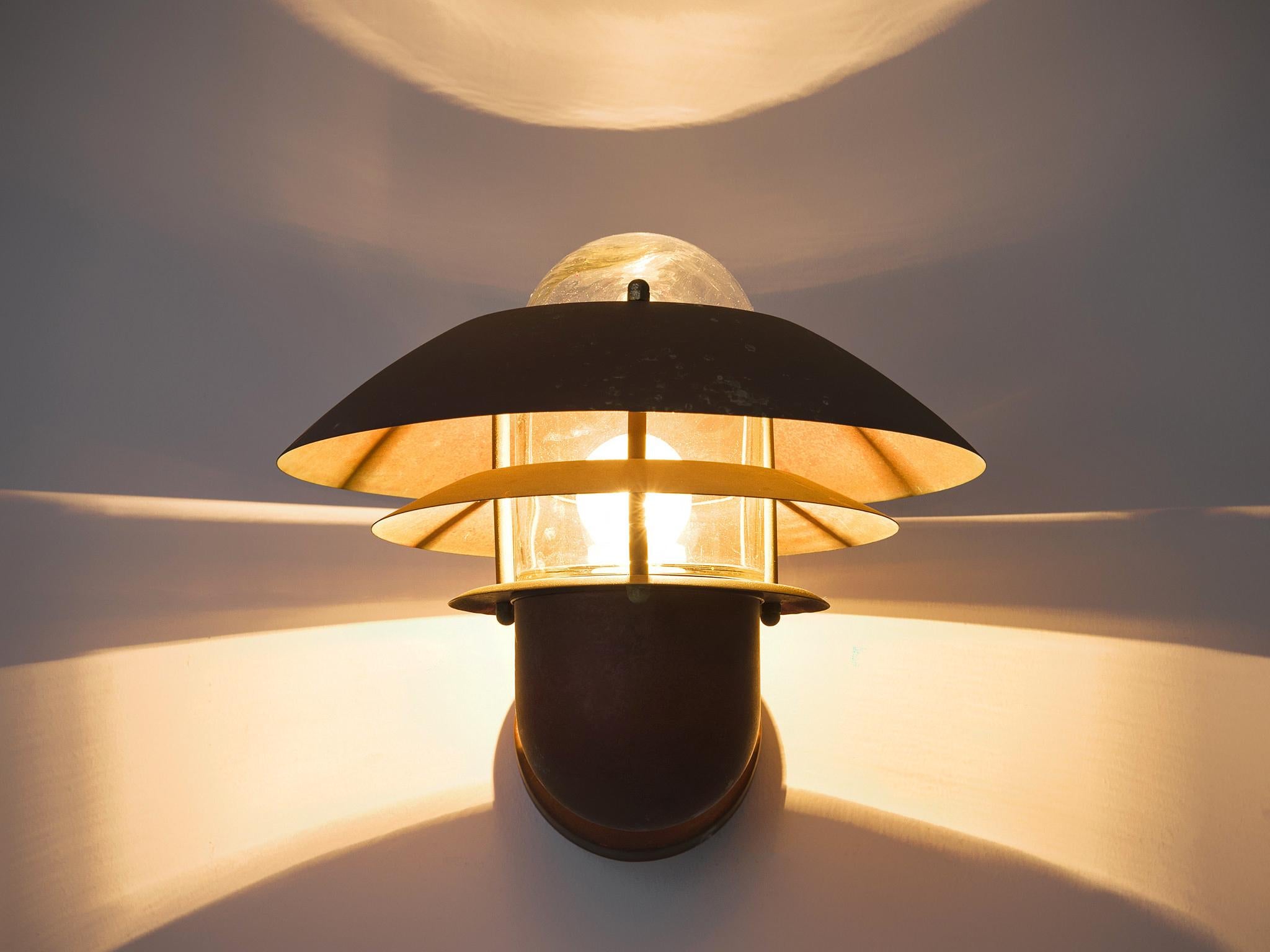 Scandinavian Modern Danish Three-Layered Wall Light in Copper  For Sale
