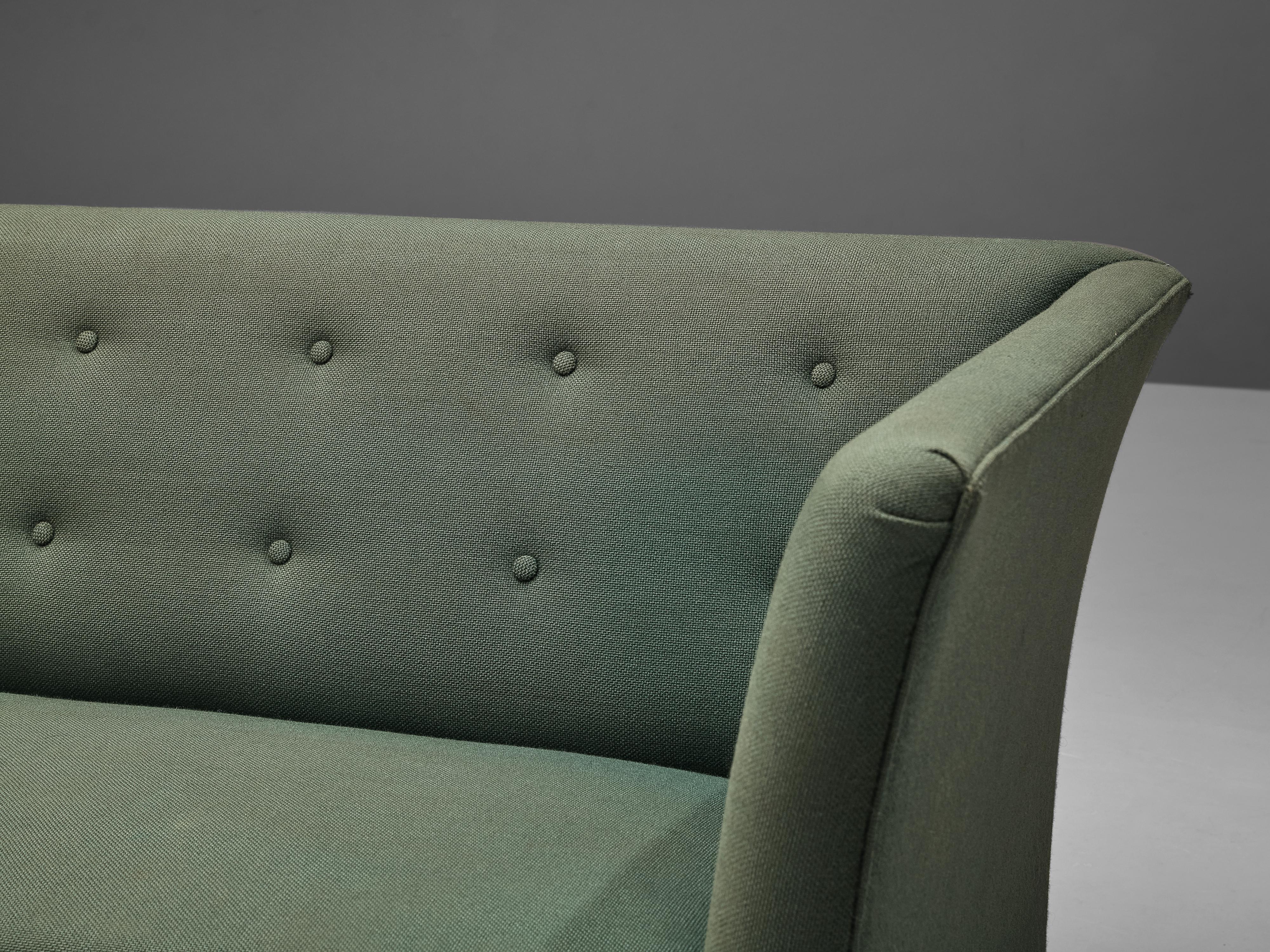 Danish Three-Seat Sofa in Blue Green Upholstery 1