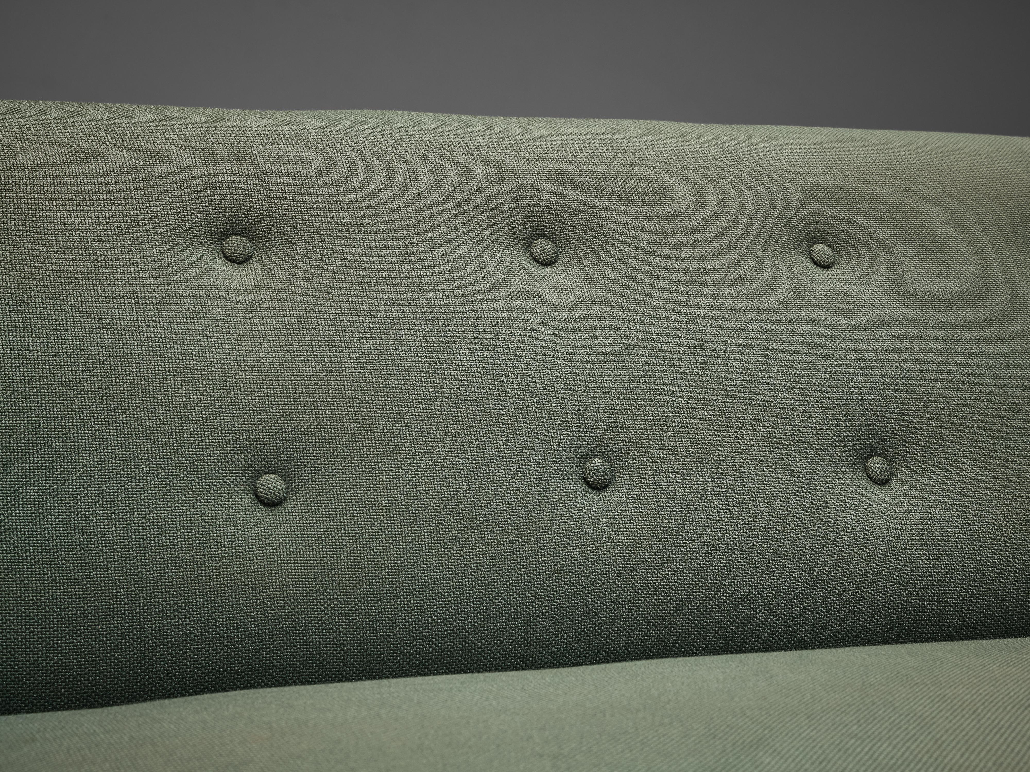 Danish Three-Seat Sofa in Blue Green Upholstery 3