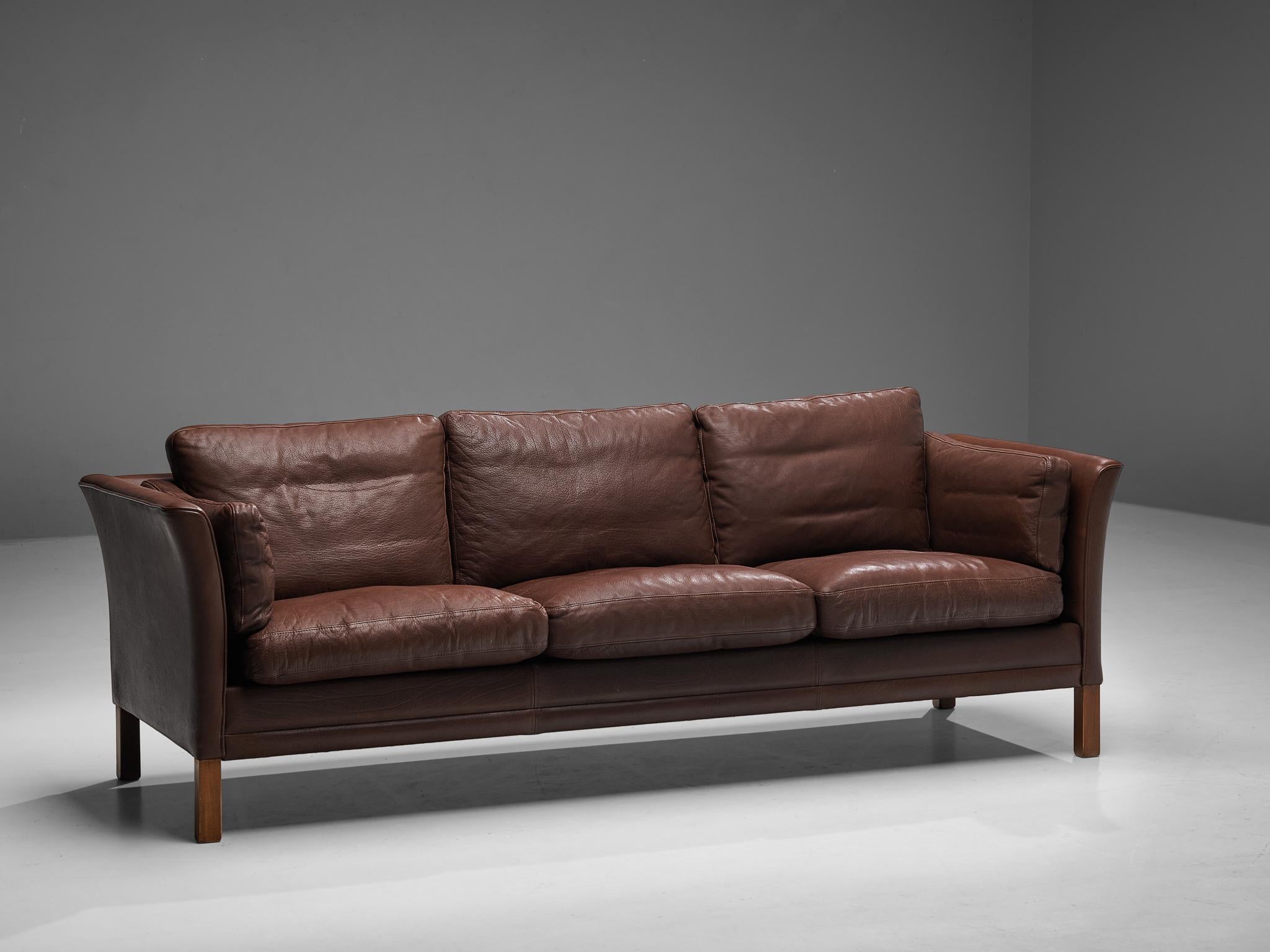 rustic brown leather sofa