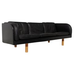 Danish Three-seater Leather Sofa by Jørgen Gammelgaard, 1970s.