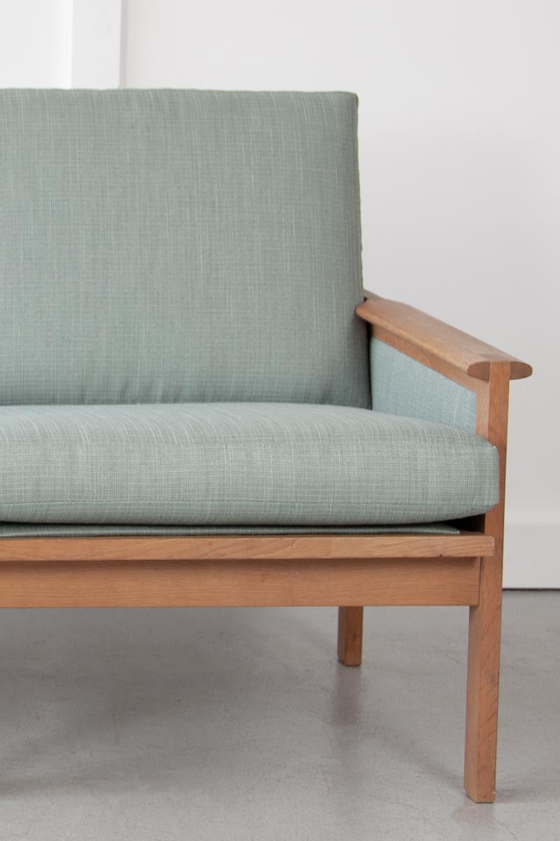 Fabric Danish Three-Seater Sofa by Illum Wikkelsø, Mid Century For Sale