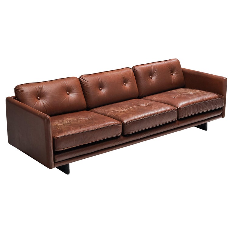 Chestnut Brown Leather Sofa Baci Living Room