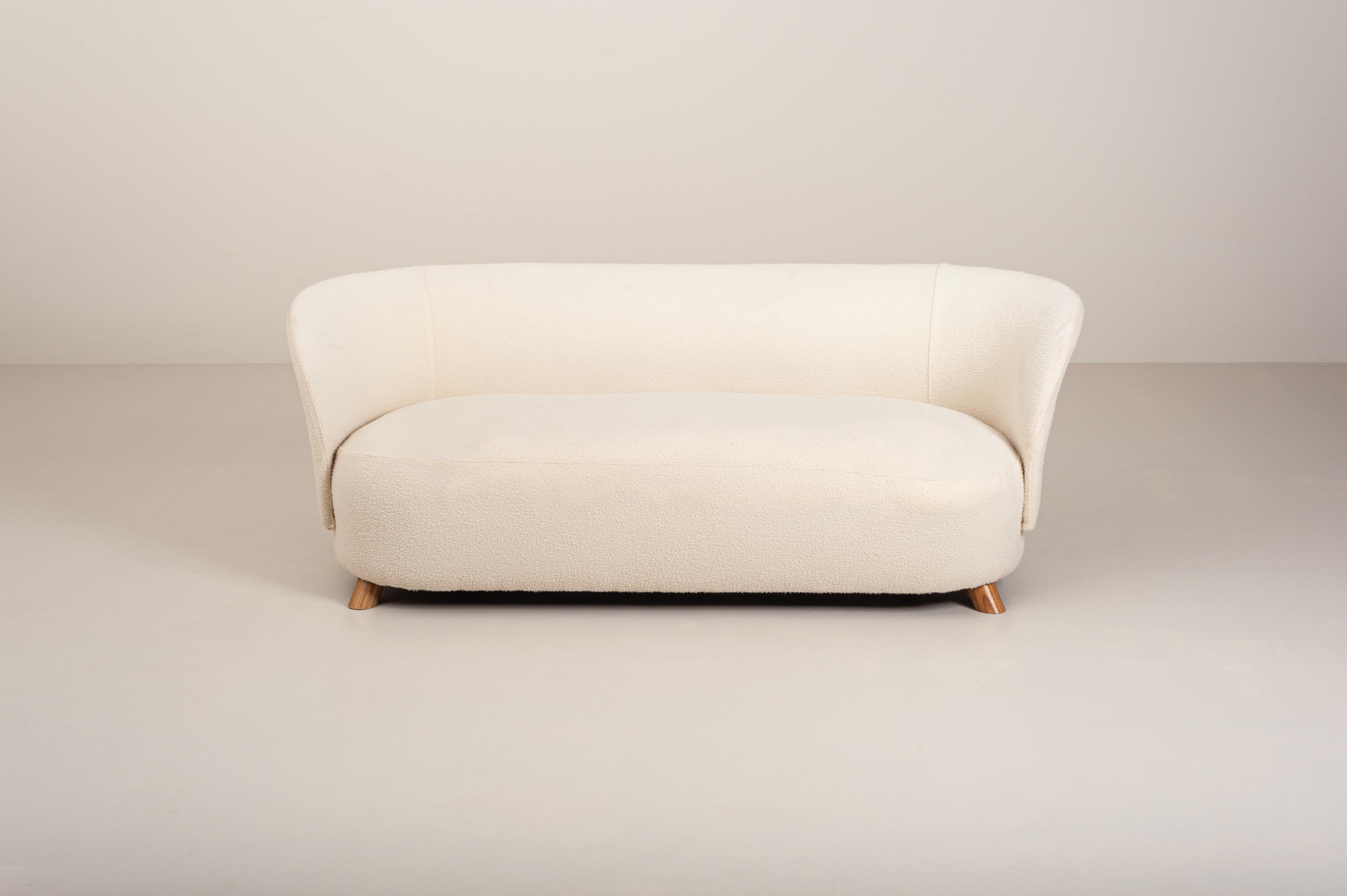 Scandinavian Modern Danish Three Seater Sofa Upholstered in 'Casentino' Tuscan Fabric, Denmark 1940s For Sale