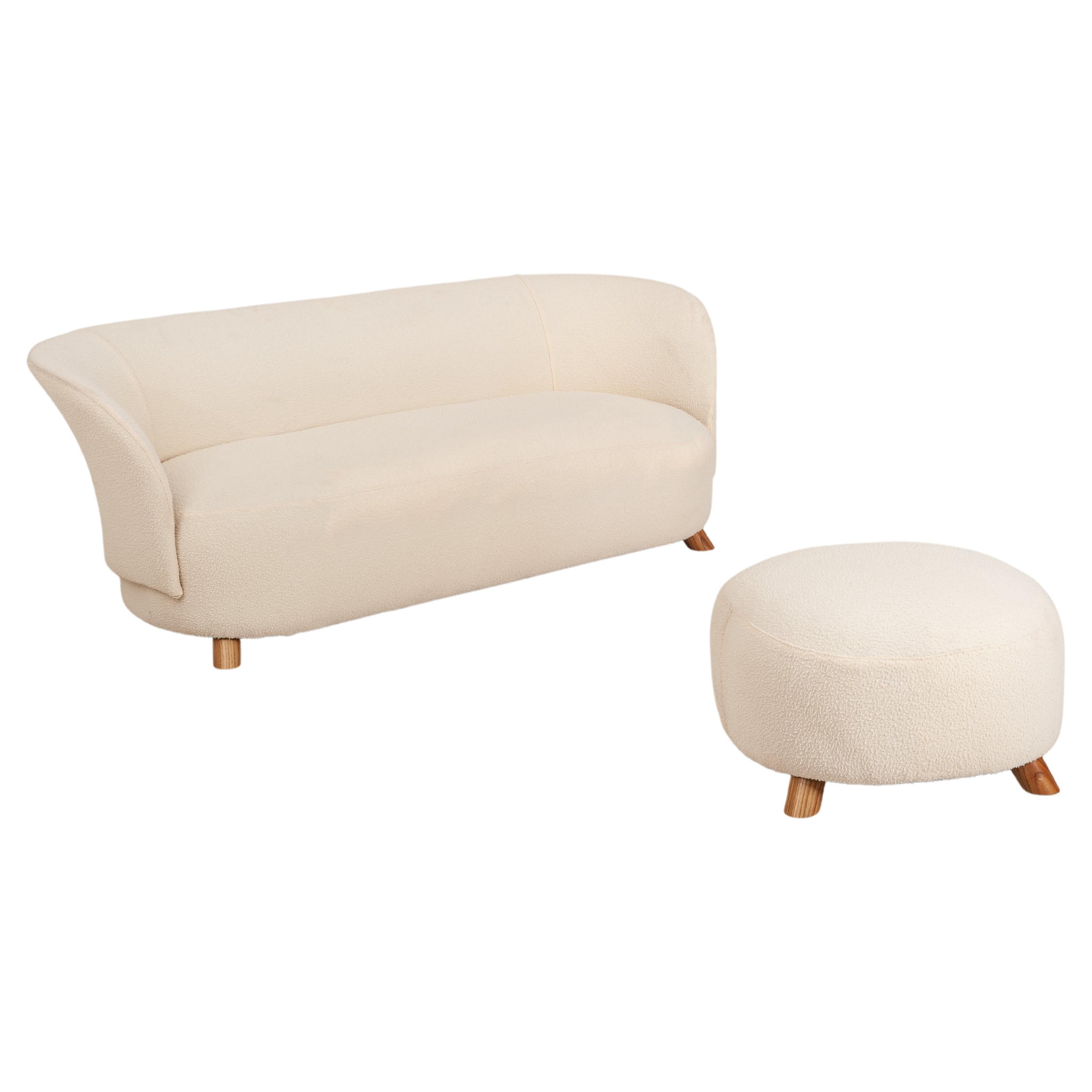 Danish Three Seater Sofa Upholstered in 'Casentino' Tuscan Fabric, Denmark 1940s