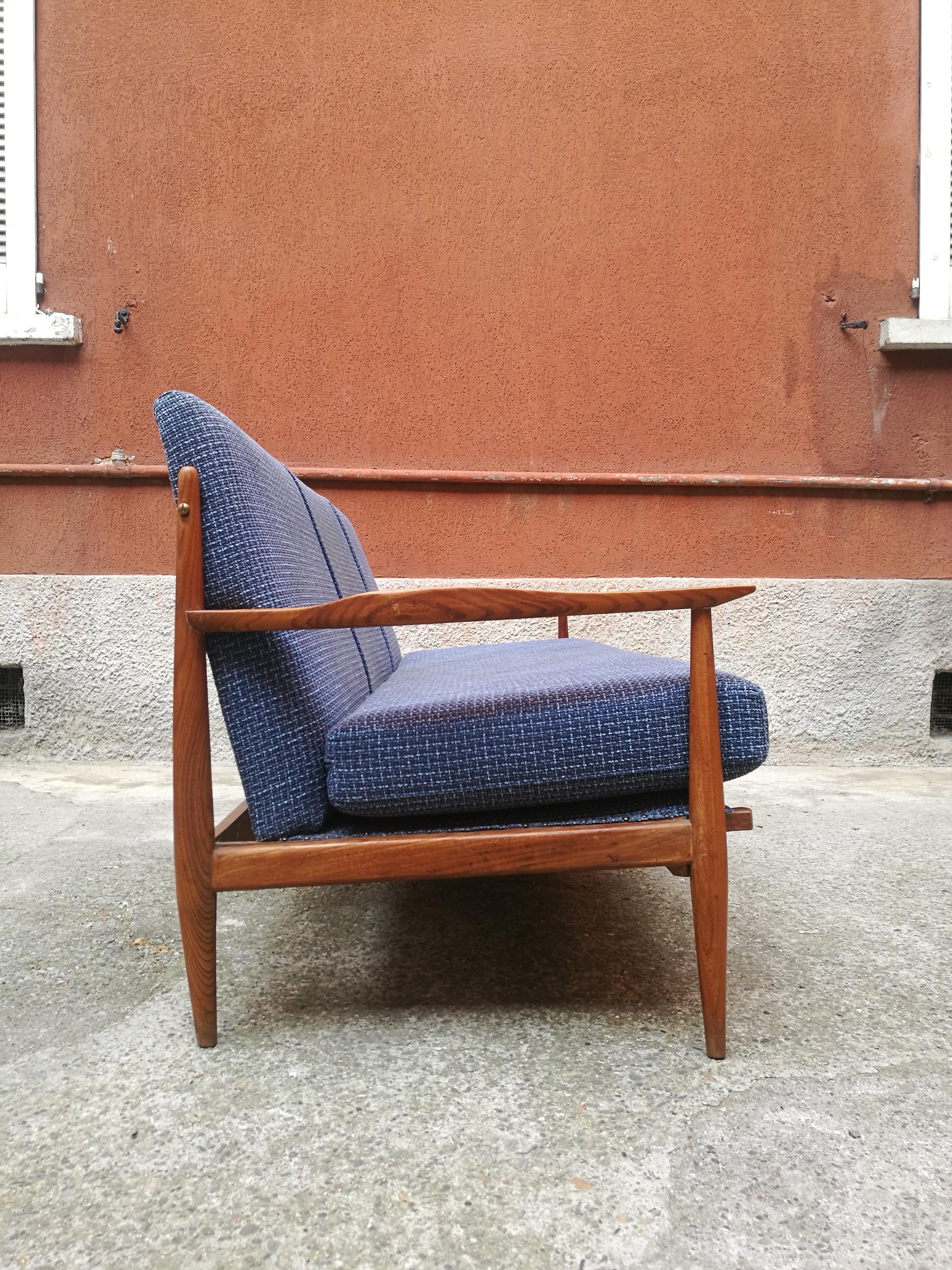 Mid-Century Modern Danish Three-Seat Sofa with Armrests, 1960s