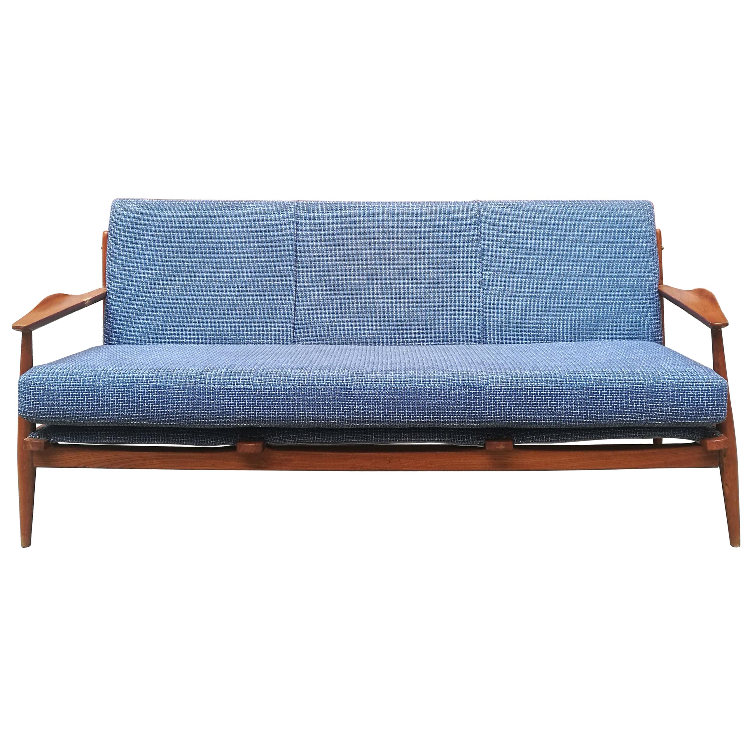 Danish Three-Seat Sofa with Armrests, 1960s