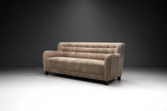 Divano danese a tre posti con gambe in Beeche macchiate, Danimarca, 1940 ca.