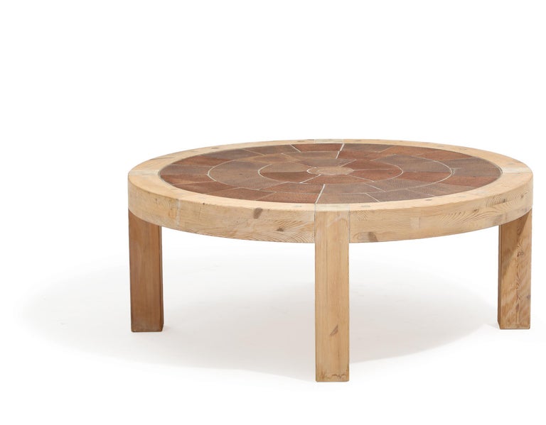 Danish TileTopped SolidPine Coffee Table For Sale at 1stDibs