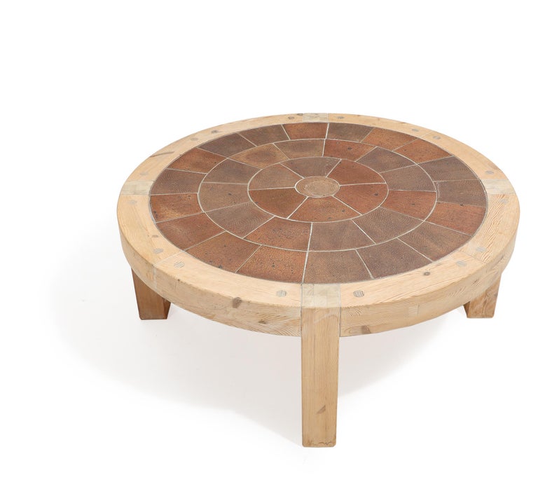 Danish TileTopped SolidPine Coffee Table For Sale at 1stDibs