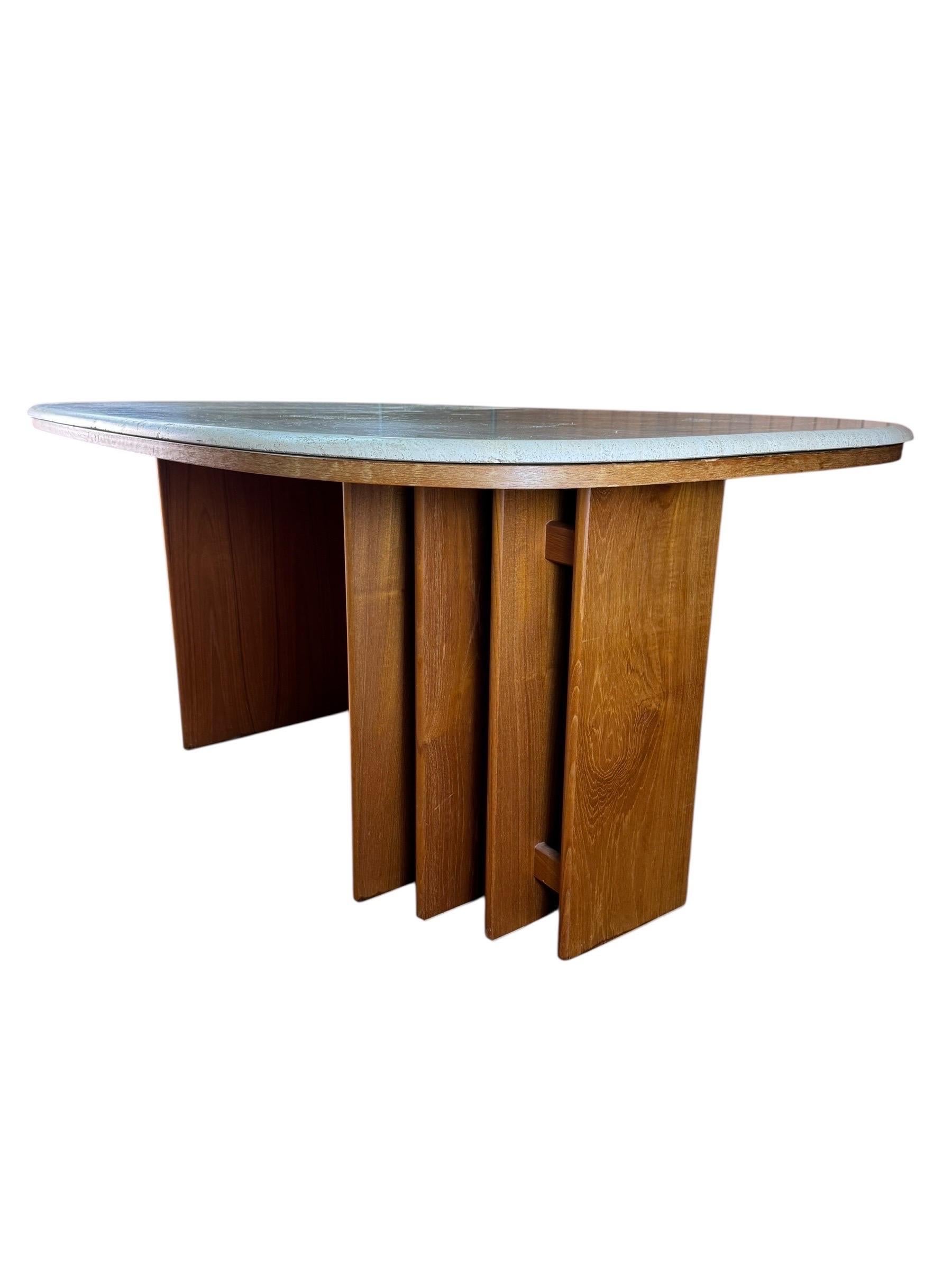 Mid-Century Modern Danish Travertine Dining Table Made by Marmorhuset For Sale