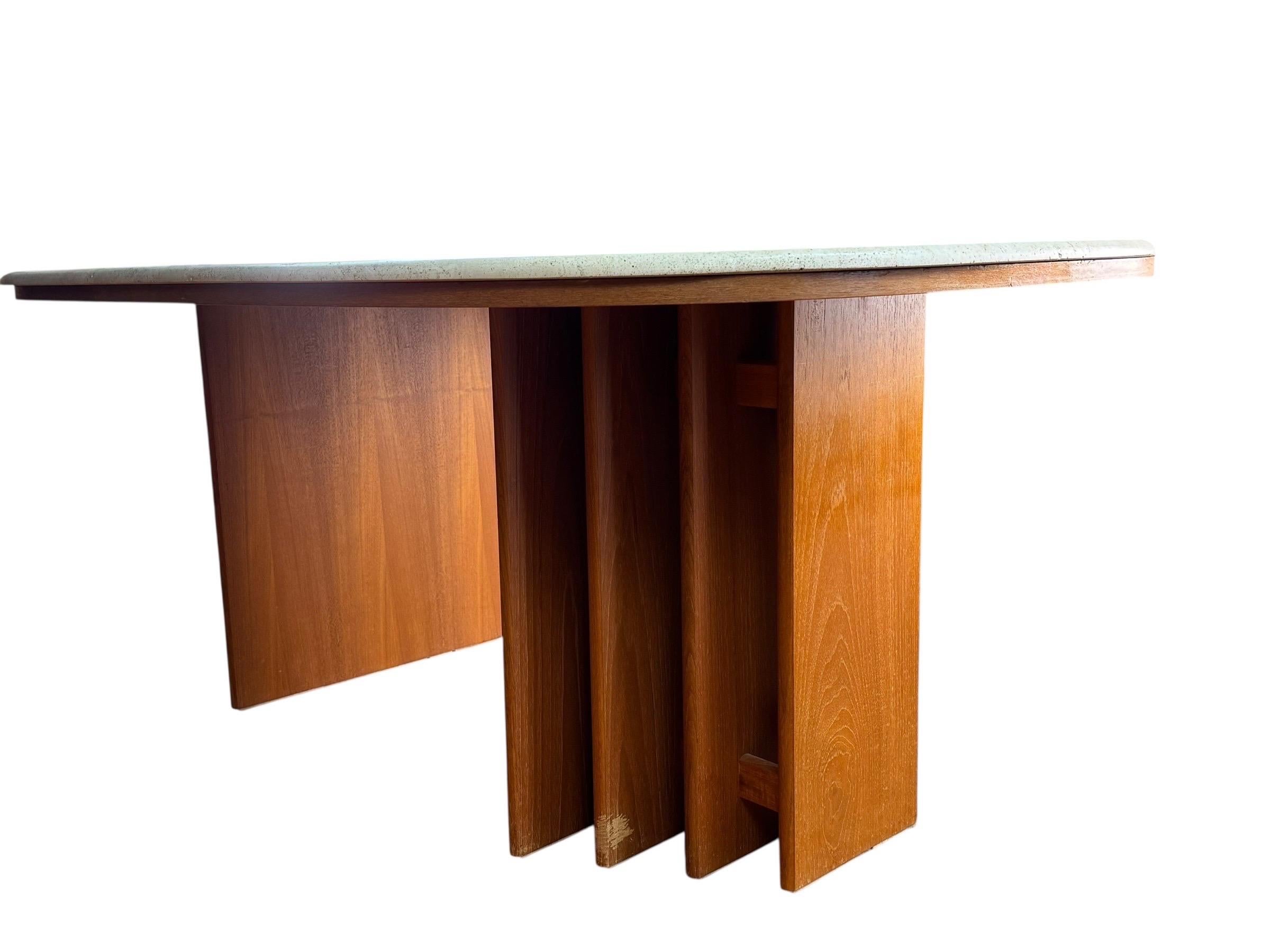 Mid-20th Century Danish Travertine Dining Table Made by Marmorhuset For Sale