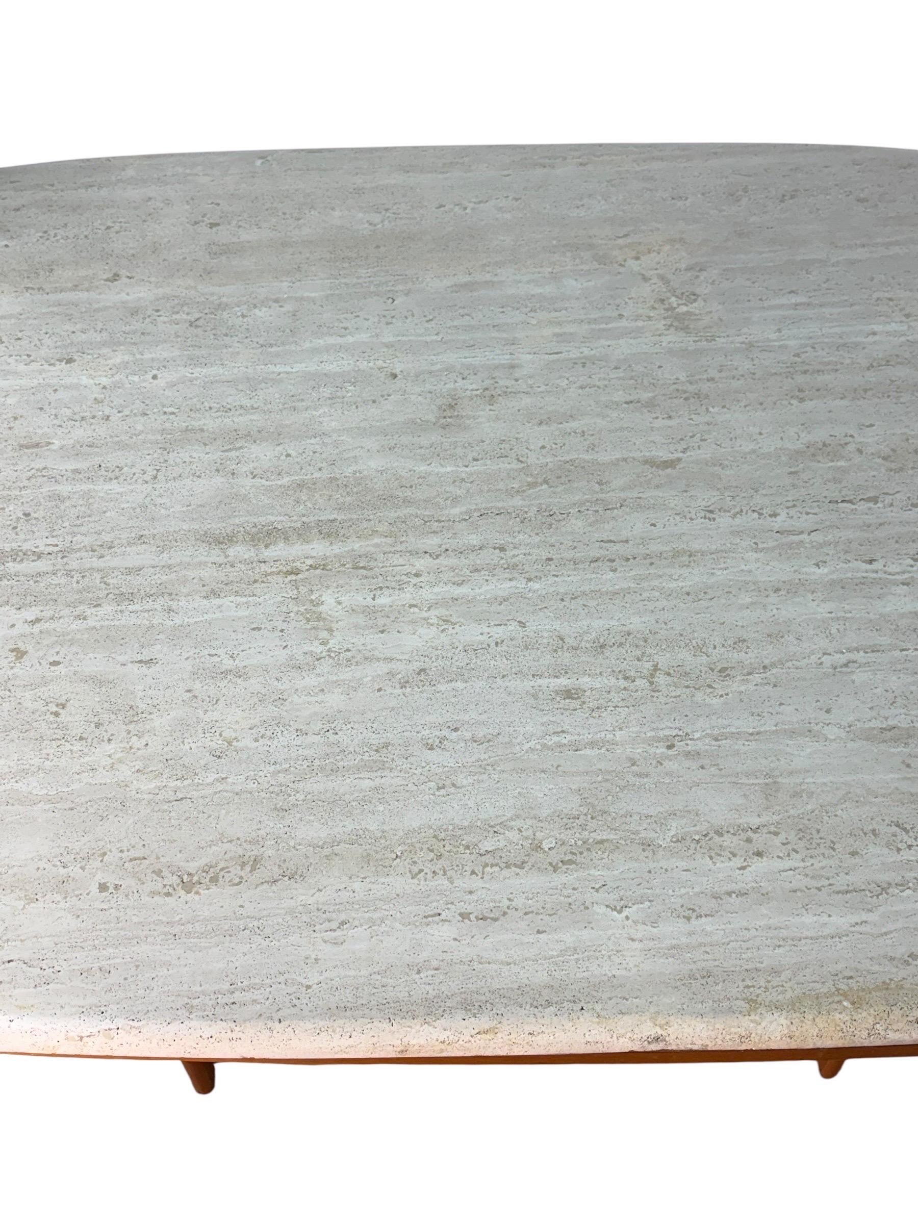 Danish Travertine Dining Table Made by Marmorhuset For Sale 3
