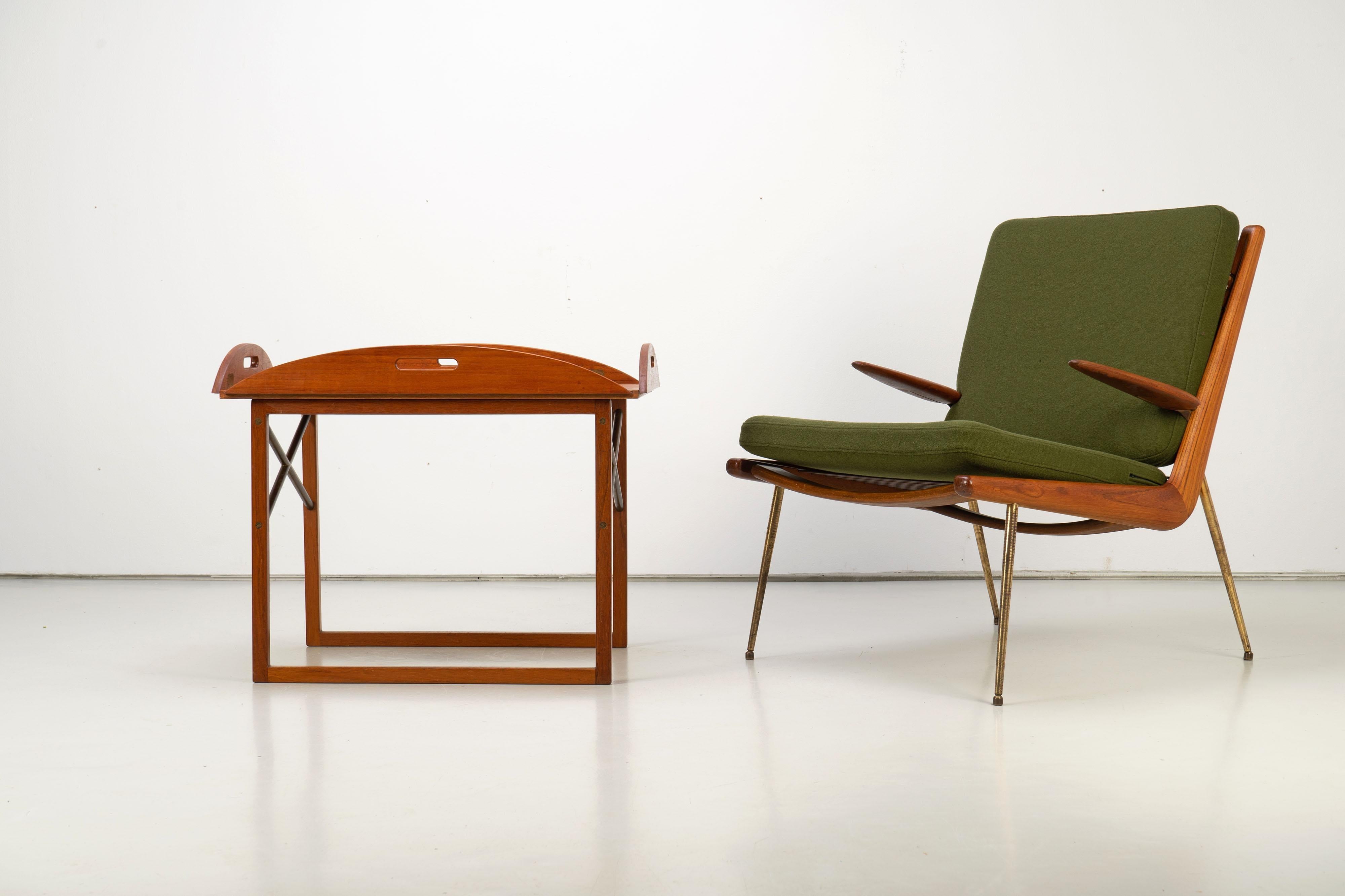 20th Century Danish Tray Table by Svend Langkilde for Illums Bolighus Teak and Brass, 1960s