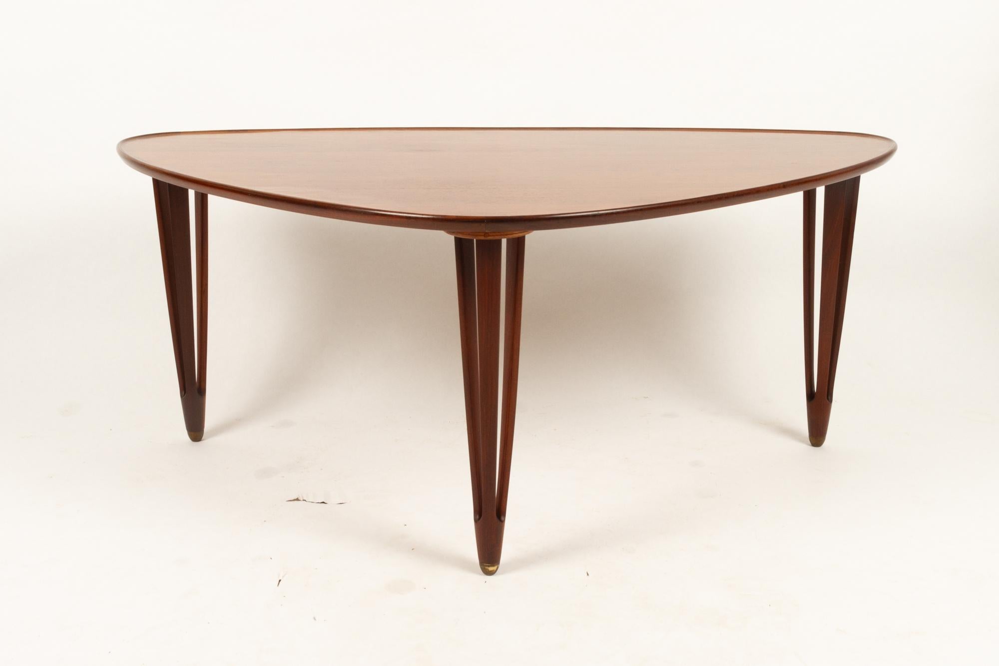 Mid-Century Modern Danish Triangular Teak Coffee Tablel, 1950s