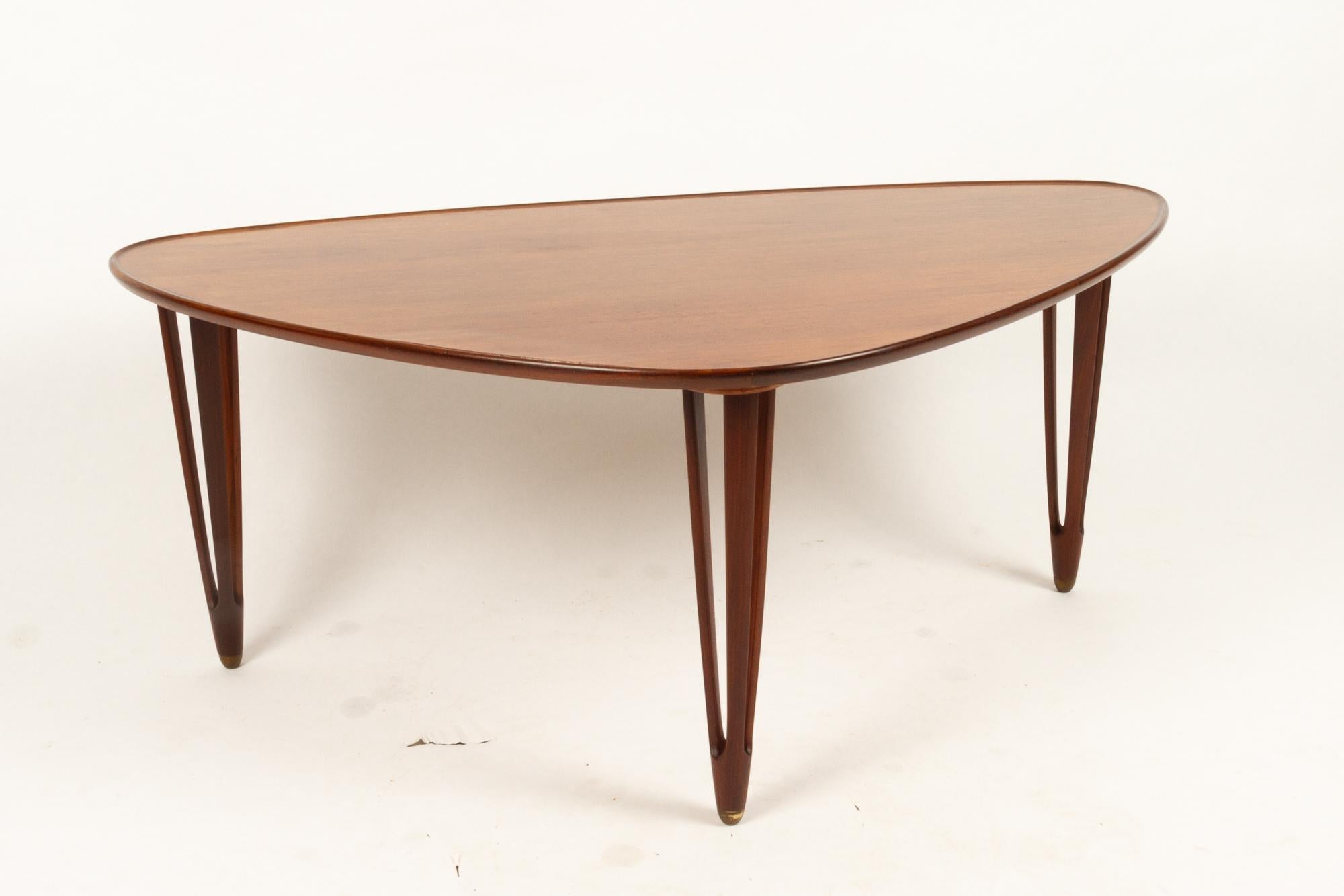 Danish Triangular Teak Coffee Tablel, 1950s 1