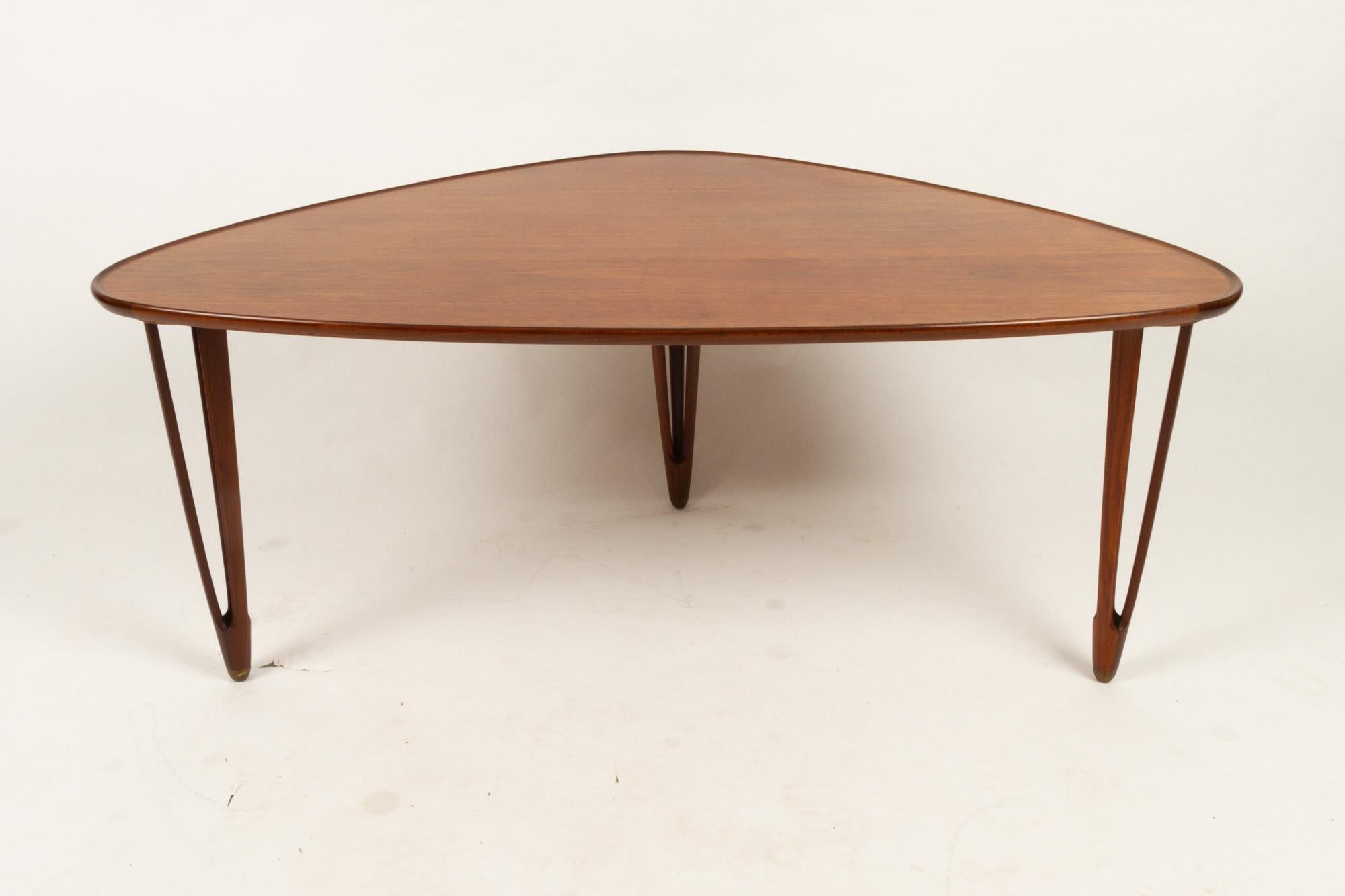 Danish Triangular Teak Coffee Tablel, 1950s 3