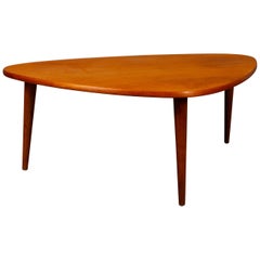 Danish Triangular Teak Coffee Table, 1960s