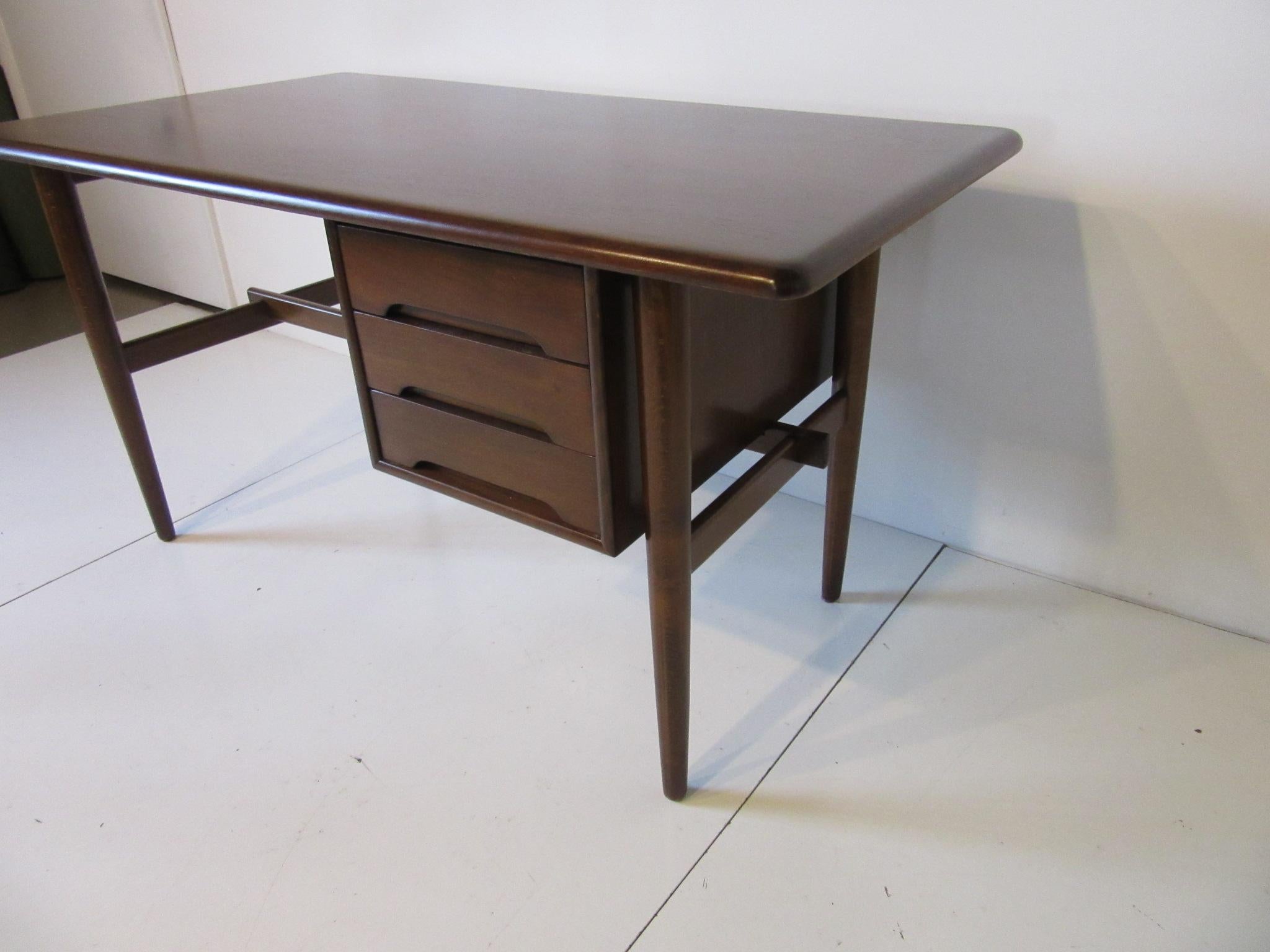 Mid-Century Modern Danish Triangular Topped Desk in the Manner of France & Sons