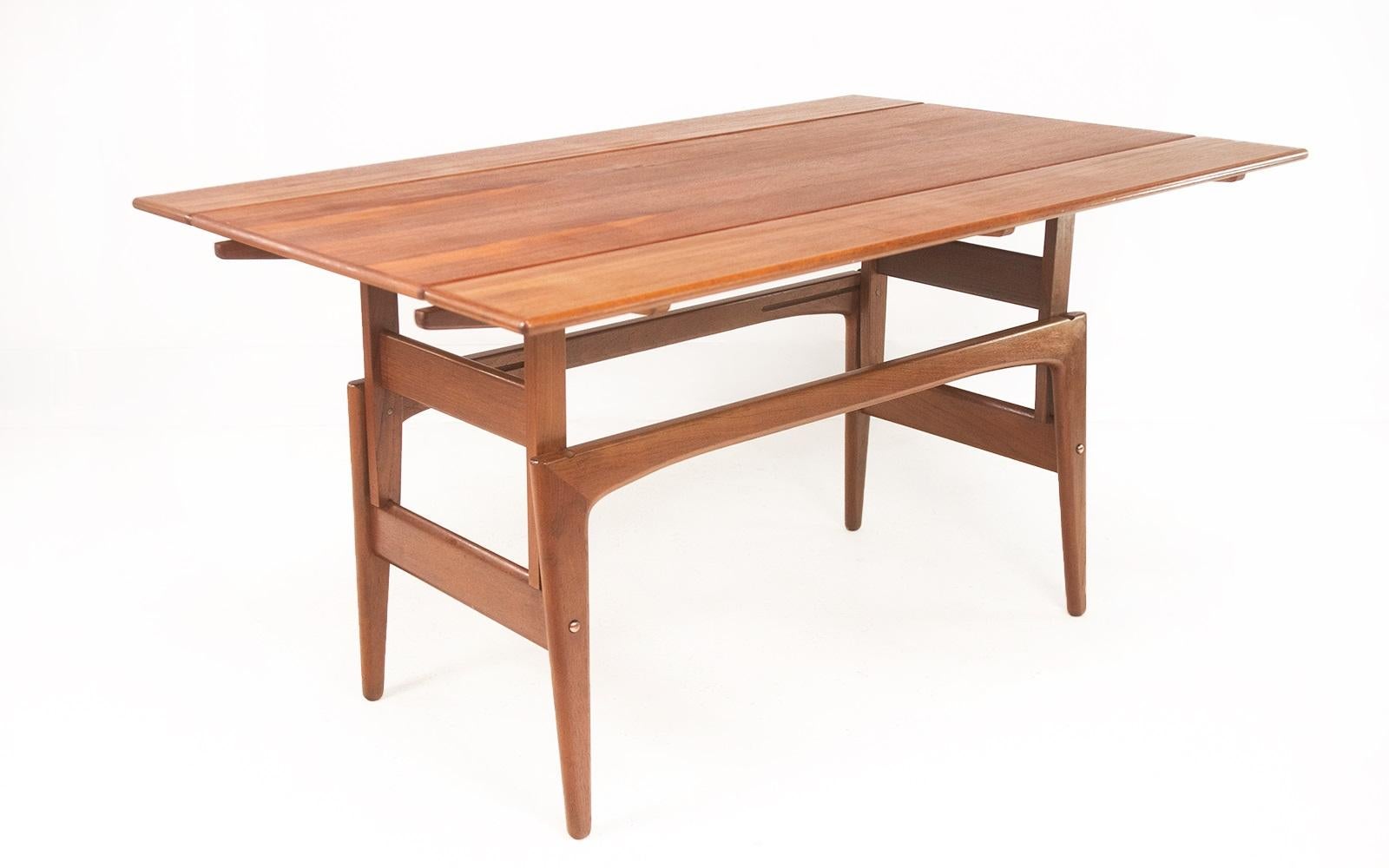 Danish Trioh Teak Metamorphic Dining Coffee Table Mid Century 1960s 1