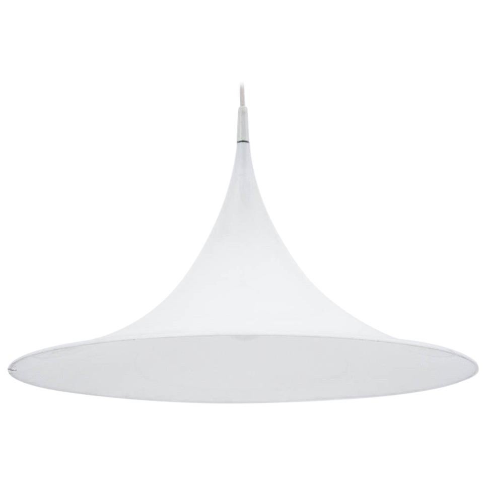 Danish "Trumpet" White Ceiling Lamp For Sale