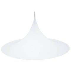 Danish "Trumpet" White Ceiling Lamp