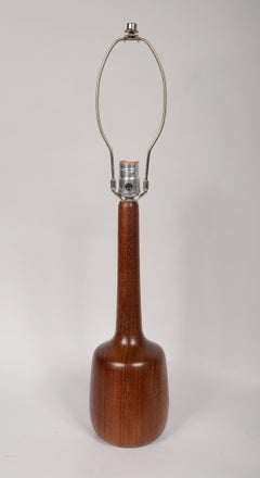 Danish Turned Teak Table Lamp