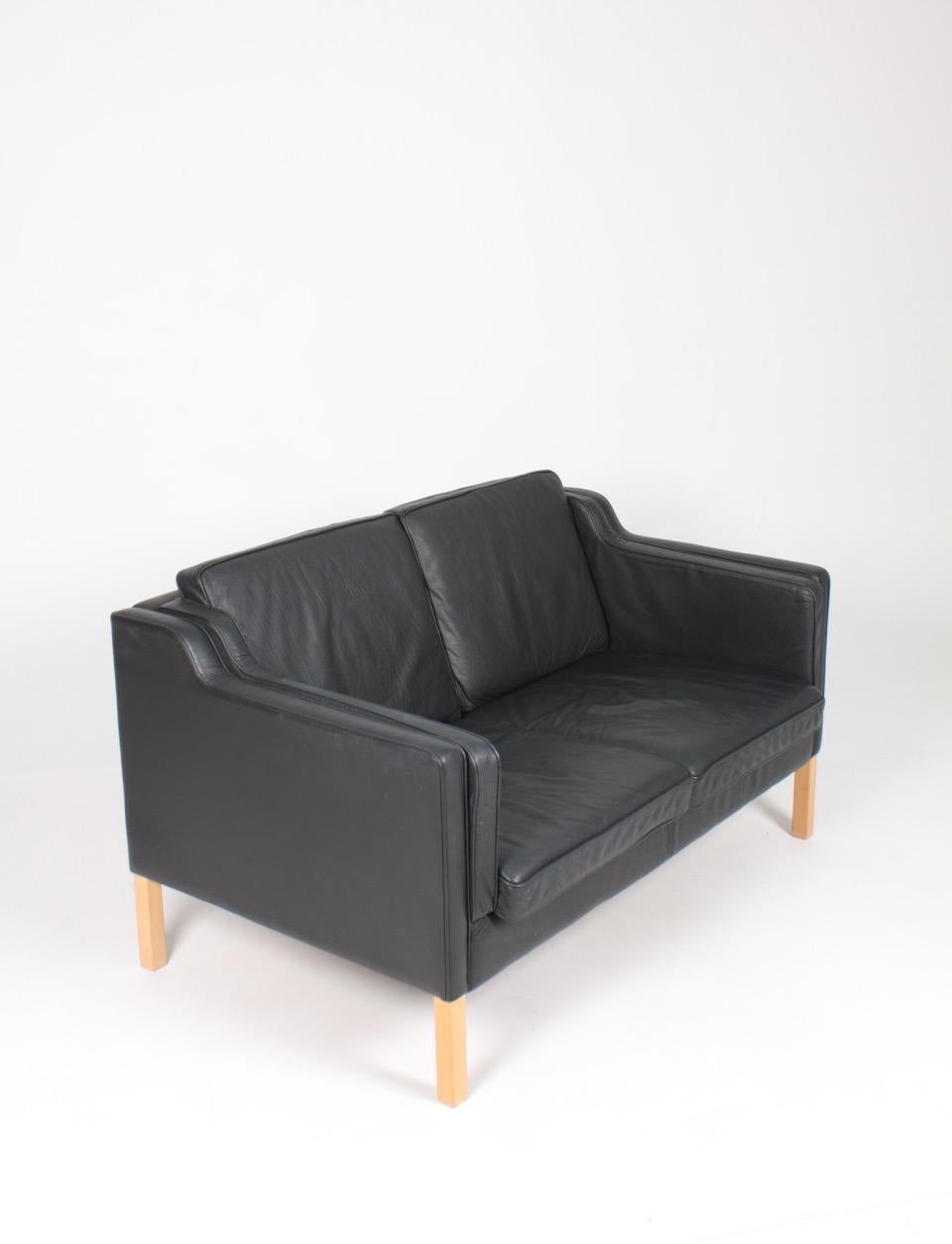 Danish Two-Seat Sofa in Patinated Leather, 1980s 1