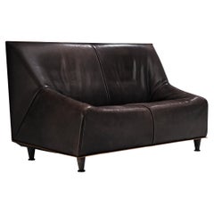 Danish Two Seater Sofa in Grey Buffalo Leather