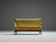 Danish Two-Seater Sofa in Yellowish Brown Upholstery