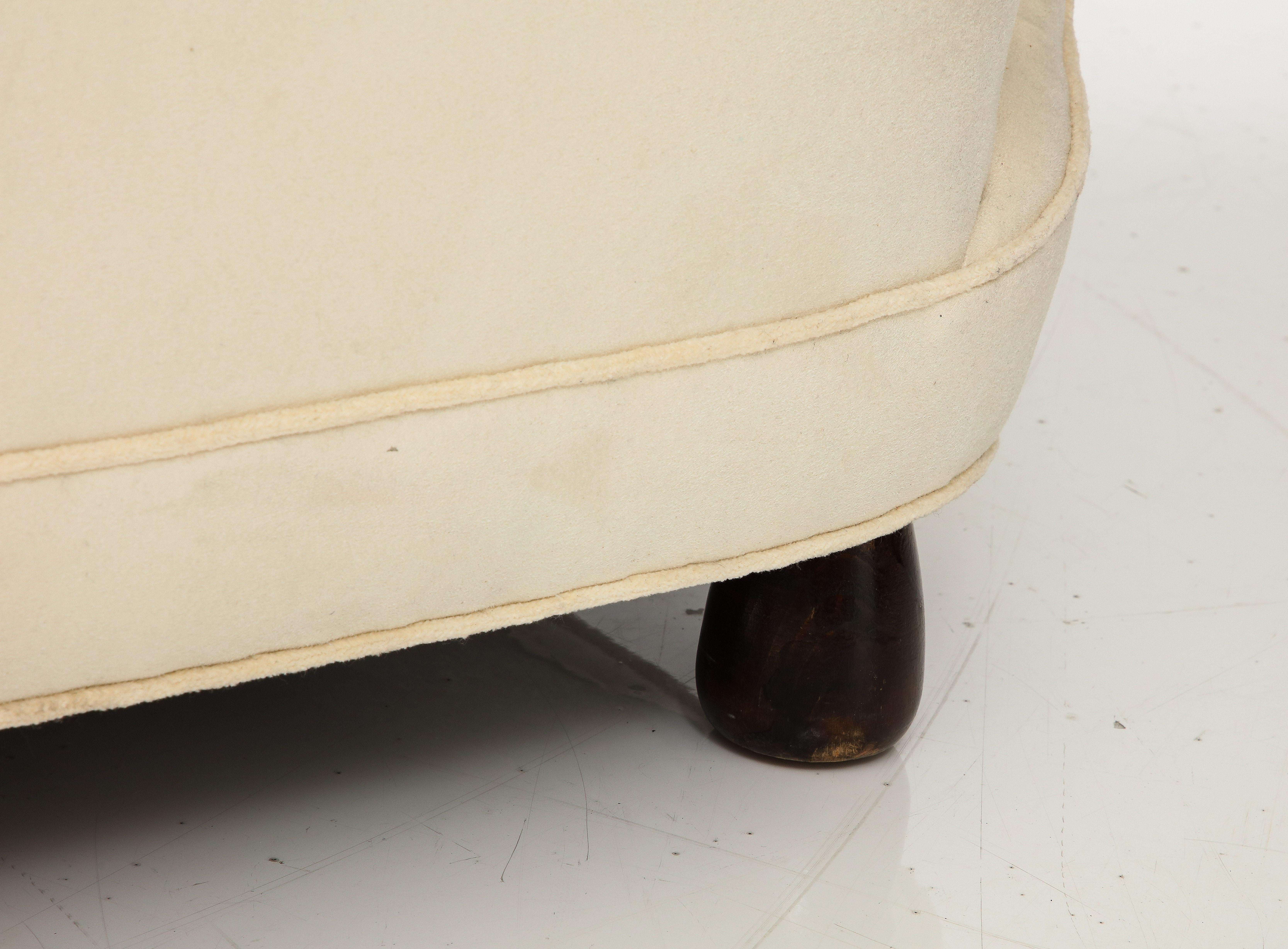 Danish Upholstered Club Chair in Muslin, 1940's For Sale 2