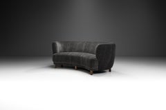 Danish Upholstered Three-Seater “Banana” Sofa, Denmark, 1940s