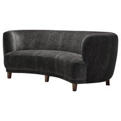 Danish Upholstered Three-Seater “Banana” Sofa, Denmark, 1940s Danish Upholstered Three-Seater “Banana” Sofa, Denmark, 1940s