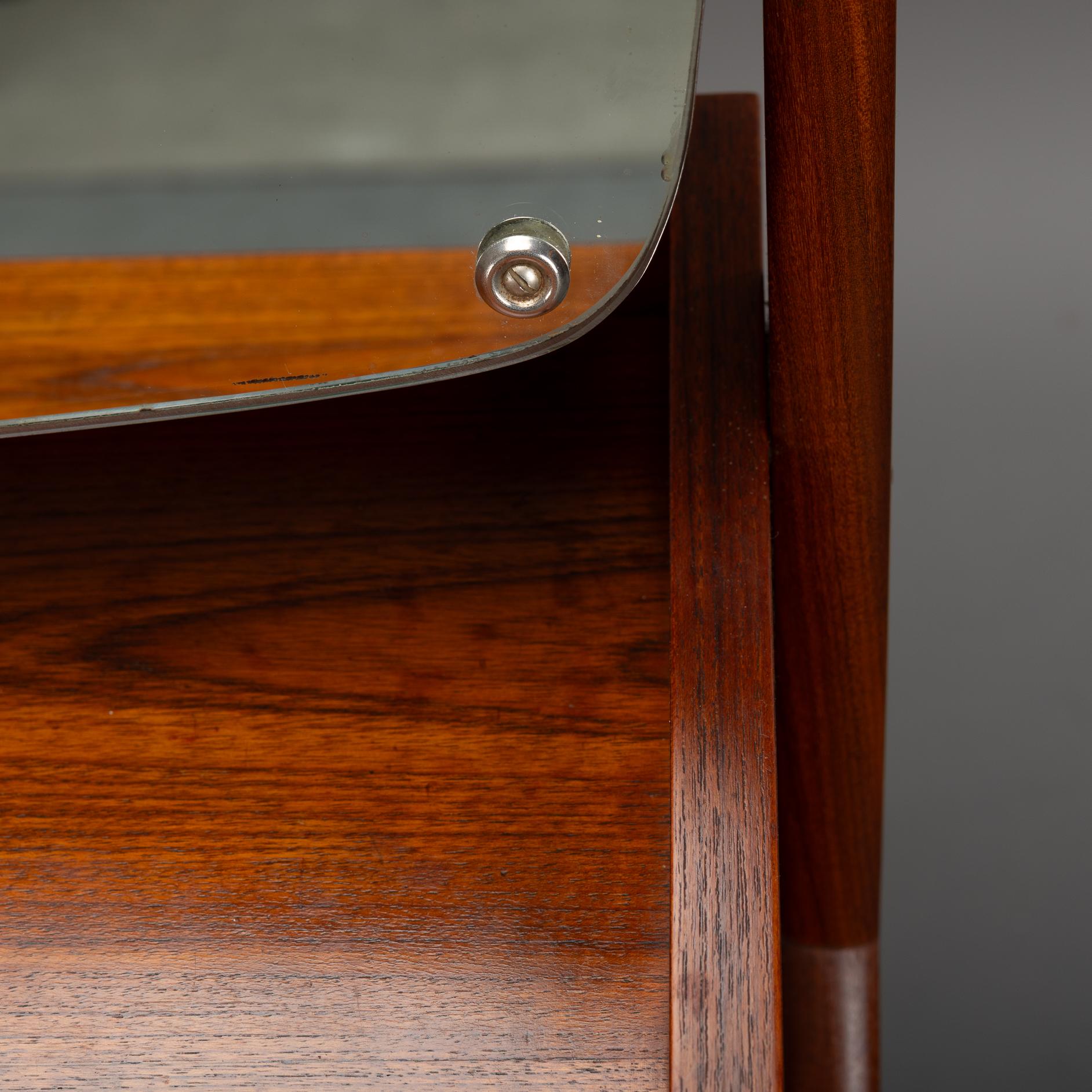 Tavolino da toeletta danese in teak di AG Spejl Kobberbeskyttet, anni '60 in vendita 5