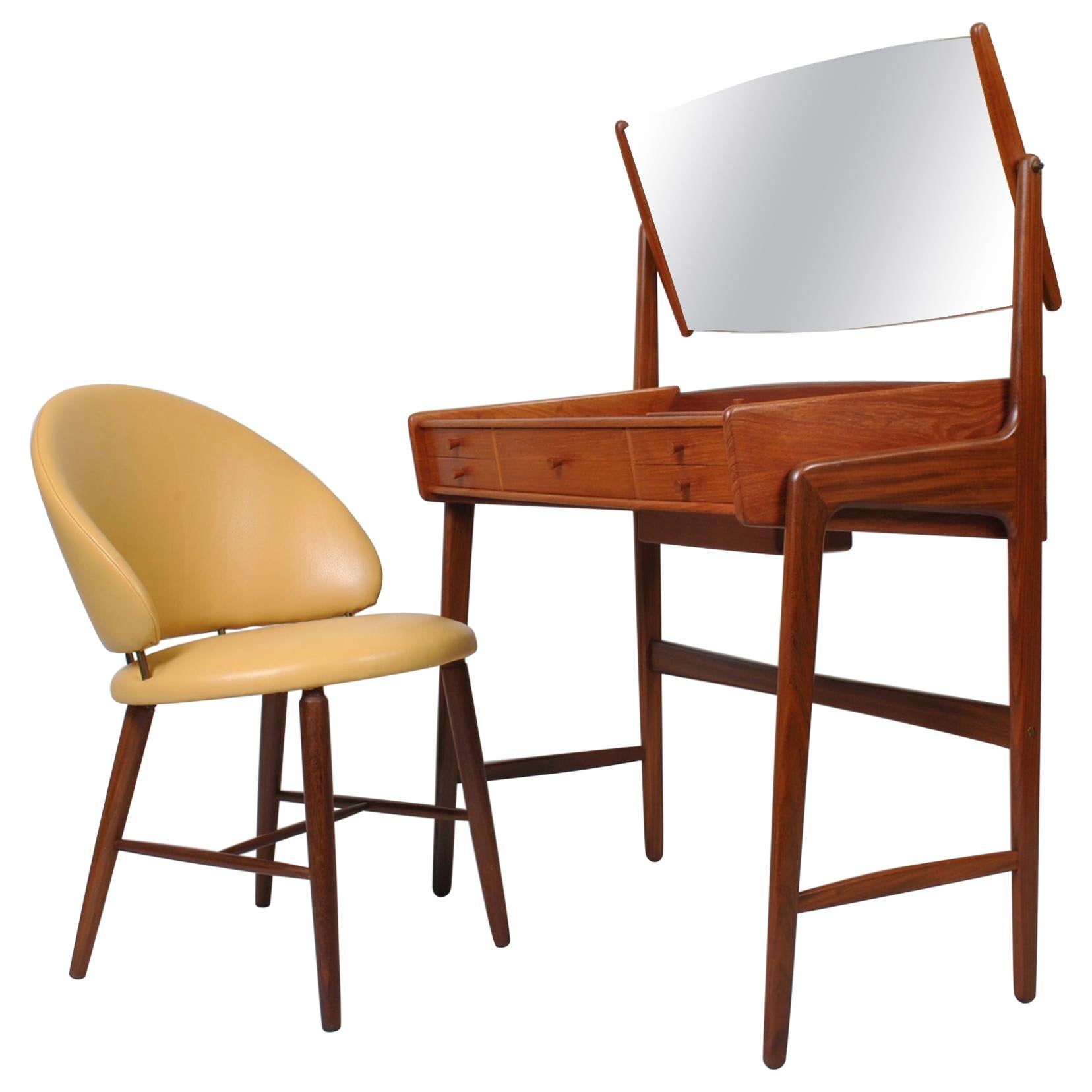 Danish Vanity Table and Chair, Svend Aage Madsen