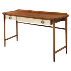Table de coiffeuse danoise en teck avec détails en laiton