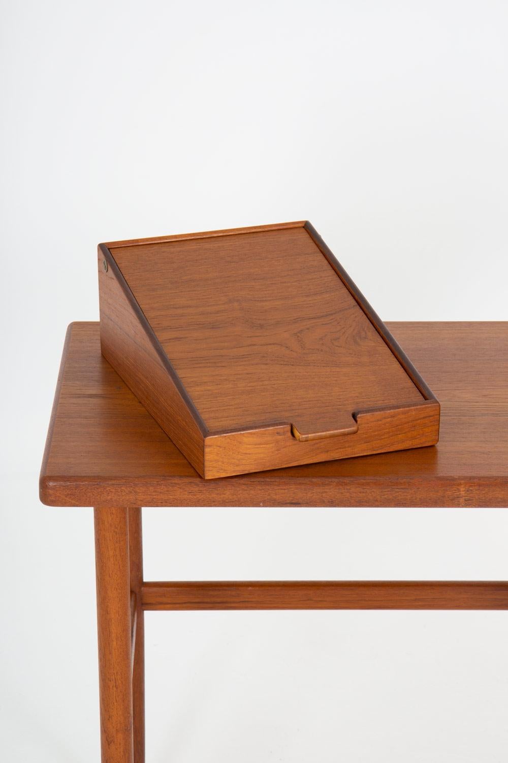 Brass Danish Vanity Table or Desk in Teak by Kurt Østervig, Denmark For Sale