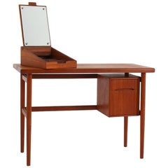 Vintage Danish Vanity Table or Desk in Teak by Kurt Østervig, Denmark
