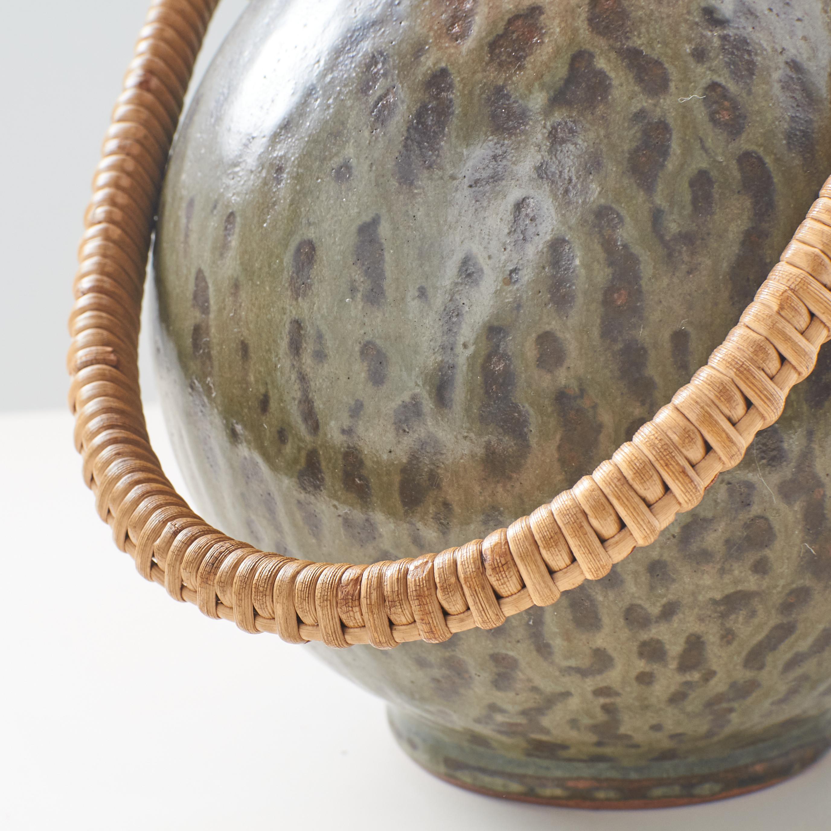 Danish Vase with Rattan Handle 4